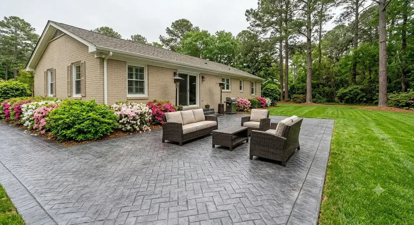 Stamped concrete patio Suffolk, VA